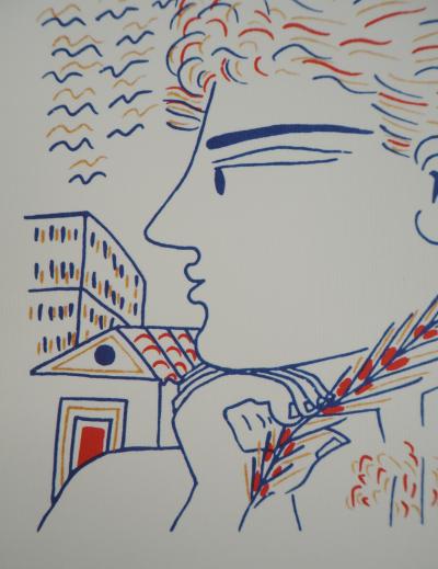 Alekos FASSIANOS : Jeux olympiques, Athlète vainqueur, Lithographie signée 2