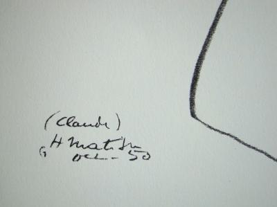 Henri MATISSE (d'après) - Claude, 1981 - Lithographie signée et datée 2