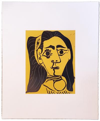 Pablo Picasso, Jacqueline au bandeau - linogravure originale, 1962 2