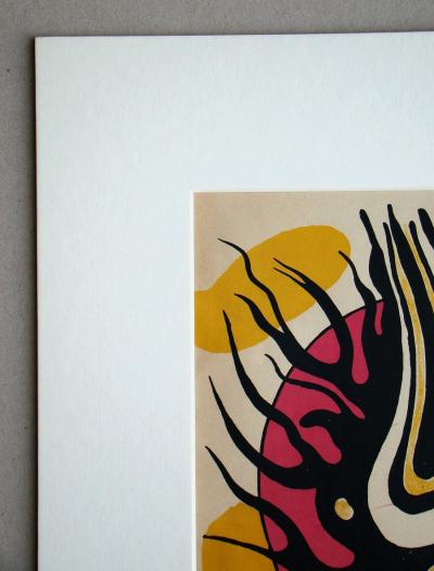 Fernand LEGER - Art Abstrait - Le disque rouge, 1949 - Lithographie originale signée 2