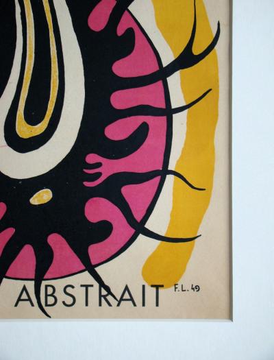 Fernand LEGER - Art Abstrait - Le disque rouge, 1949 - Lithographie originale signée 2