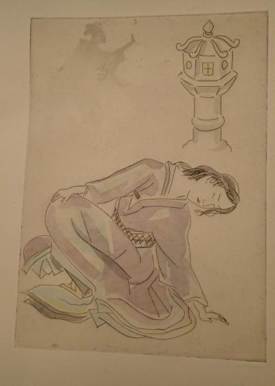 Léonard Foujita - La femme et son ombre, 1927 - Eau-forte coloris de Jacomet