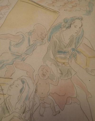 Léonard Foujita - La marche vers Yokohama, 1927 - Eau-forte coloris de Jacomet 2