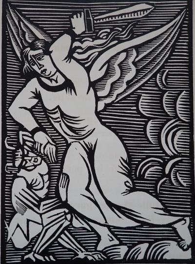 André Lhote - La querelle, 1922 - Bois gravé