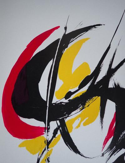 Jean Miotte - L’oeil constant, le feu, 2001 - Lithographie originale en couleur 2