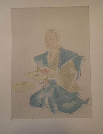 Léonard Foujita - Le sage, 1927 - Eau-forte coloris de Jacomet