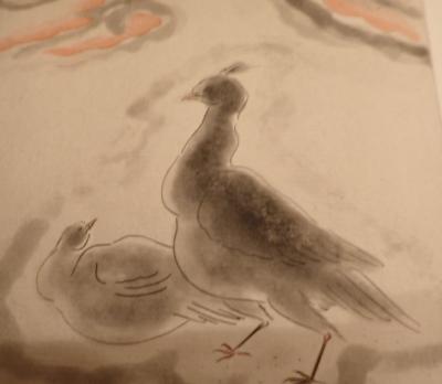 Léonard Foujita - L’oiseau noir, 1927 - Eau-forte coloris de Jacomet 2