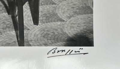 BRASSAÏ - Pablo Picasso at the Café de Flore, 1939 - Silver print, signed 2