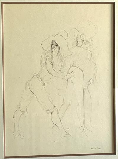 Jean-Baptiste VALADIE - Naked woman's back - Hand signed Jean-Baptiste VALADIE - Naked woman's back - Hand signed