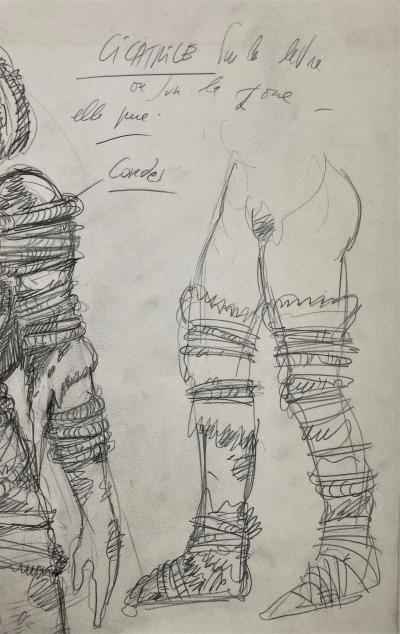 Philippe DRUILLET - The Name of the Rose - original drawing, graphite on cardboard 2