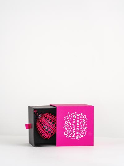Yayoi KUSAMA - Mini Pumpkin (Black/Pink) - Résine peinte à la main 2
