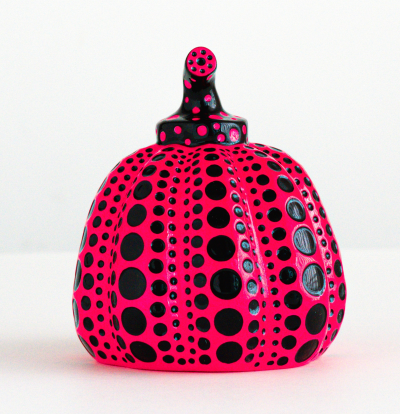 Yayoi KUSAMA - Mini Pumpkin (Black/Pink) - Résine peinte à la main