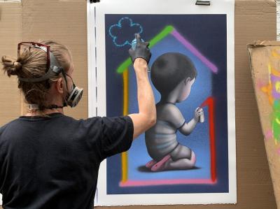 Seth - Dans Ma Maison - lithographie rehaussée à la main, Signée et numérotée 2