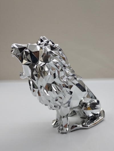 Richard Orlinski - Lion spirit argent - sculpture 2