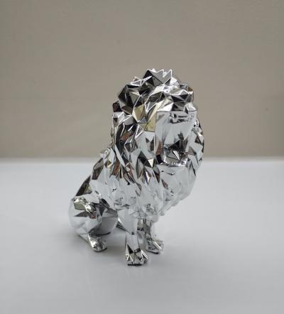 Richard Orlinski - Lion spirit argent - sculpture 2