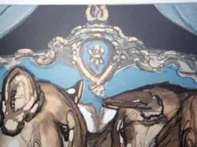 Paul JOUVE - L’amour du lion et du renard - Gravure sur bois 2