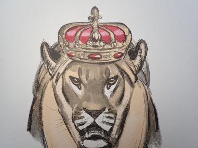 Paul JOUVE - Le Lion souverain  - Gravure sur bois 2