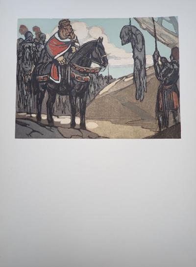 Paul JOUVE - Le roi devant le trophée - Gravure sur bois 2