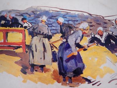 Mathurin Meheut (d’après) - Scène de battage en Léon - Affiche 2