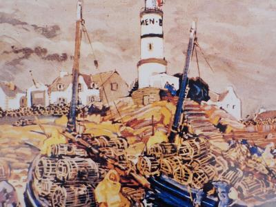 Mathurin Meheut (d’après) - Homardiers devant Men-Brial à l’île de Sein - Affiche 2