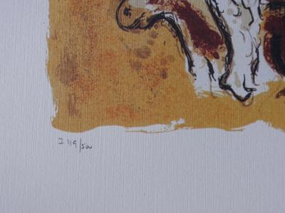 Marc CHAGALL : Moïse et les tables de la loi, Lithographie signée 2