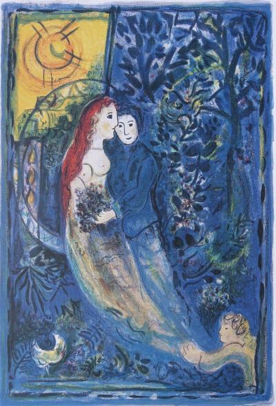 Marc CHAGALL : Les mariés - Lithographie signée 2