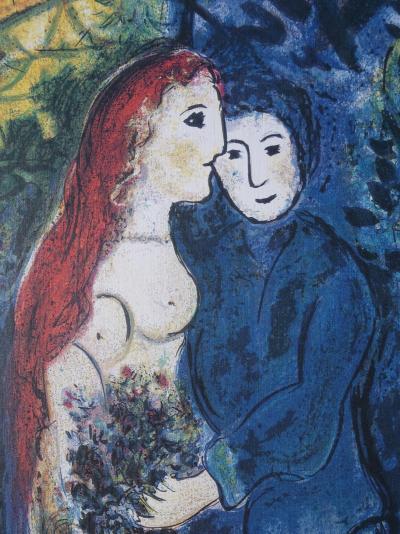 Marc CHAGALL : Les mariés - Lithographie signée 2