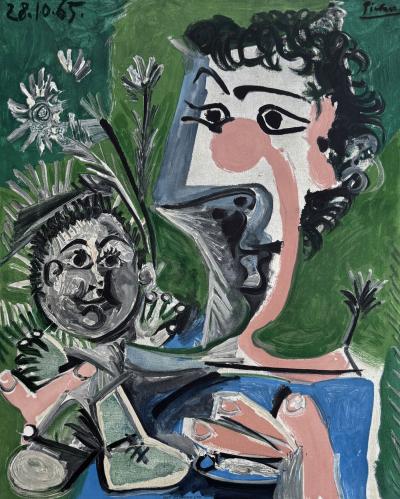 Pablo Picasso - Mother and Child - Lithograph signed in the plate and numbered 2