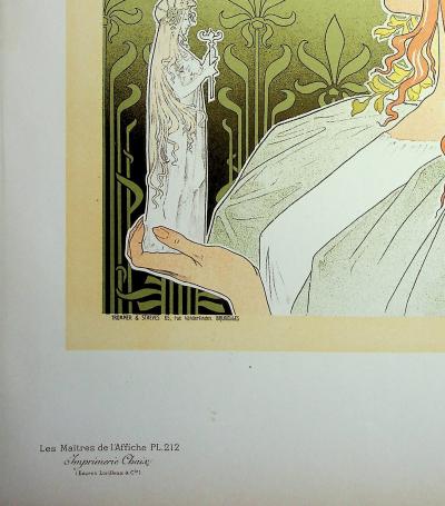 Henri PRIVAT-LIVEMONT : Art Nouveau : Muse, 1897 - Lithographie originale signée 2