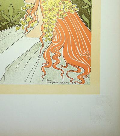 Henri PRIVAT-LIVEMONT : Art Nouveau : Muse, 1897 - Lithographie originale signée 2