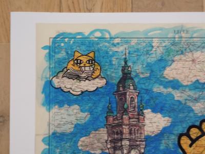 M Chat(1977) - Lille - Le chat et le beffroi - sérigraphie - 2022 2
