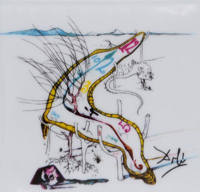 Salvador DALI  : Les montre gélatines de l’espace temps, 1989 - porcelaine signée 2