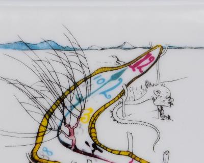 Salvador DALI  : Les montre gélatines de l’espace temps, 1989 - porcelaine signée 2