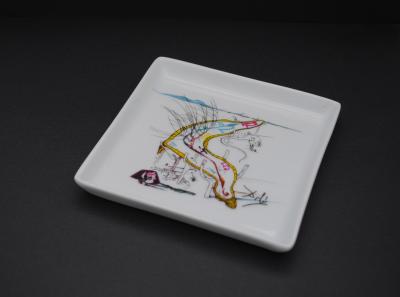 Salvador DALI  : Les montre gélatines de l’espace temps, 1989 - porcelaine signée 2