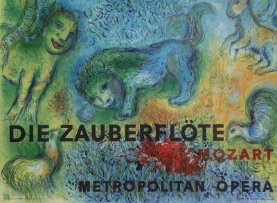 Marc CHAGALL : La flûte enchantée, AFFICHE ORIGINALE d’époque #Metropolitan Opera New York - Mozart 2