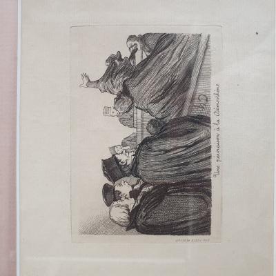Honore Daumier - Les gens de la justice - Gravure Eau Forte Revelat 2