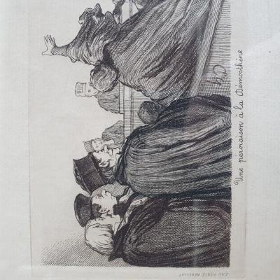 Honore Daumier - Les gens de la justice - Gravure Eau Forte Revelat 2