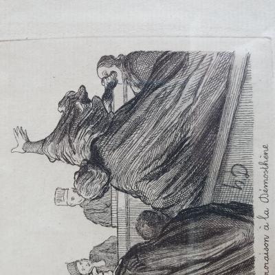 Honore Daumier - Les gens de la justice - Gravure Eau Forte Revelat 2
