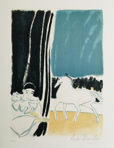 André BRASILIER - Au cirque, 1980 - Lithographie signée au crayon
