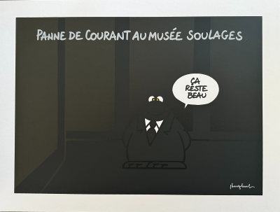 Pierre SOULAGES et Philippe GELUCK  - Panne de courant au musée Soulages - Sérigraphie signée