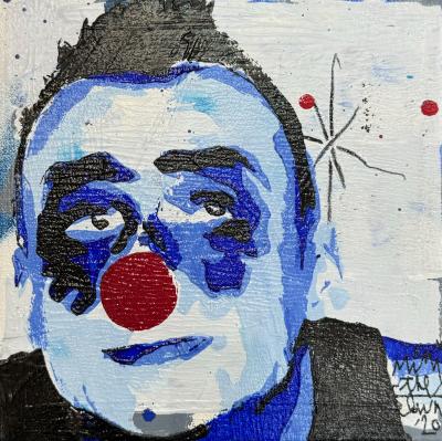 Mimi the Clown - Photo de profil, 2020 - Pochoir sur toile, Signé 2