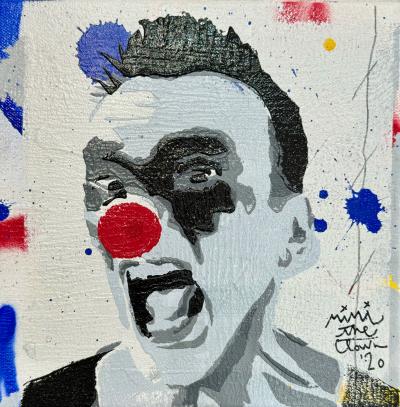 Mimi the Clown - Photo de profil - 2020 - Pochoir sur toile - Signé 2