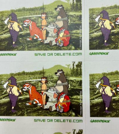 BANKSY (d’après) - Save or Delete - Planche de 8 stickers 2