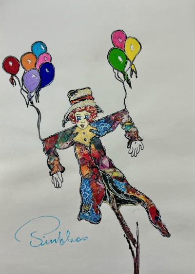 Pinkhas - Epouvantail libéré - 2023 - Technique mixte sur papier signée 2