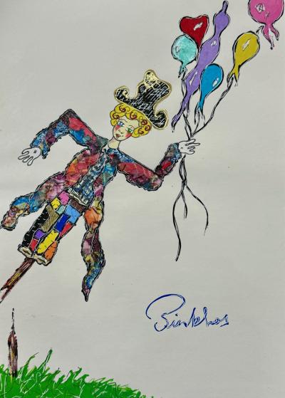 PINKHAS - Epouvantail libéré - 2023 - Technique mixte sur papier signée 2