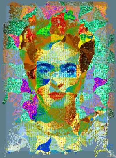 Gaudi .C - Frida-kahlo-pop-art-mosaique, 2025 - Photographie 2