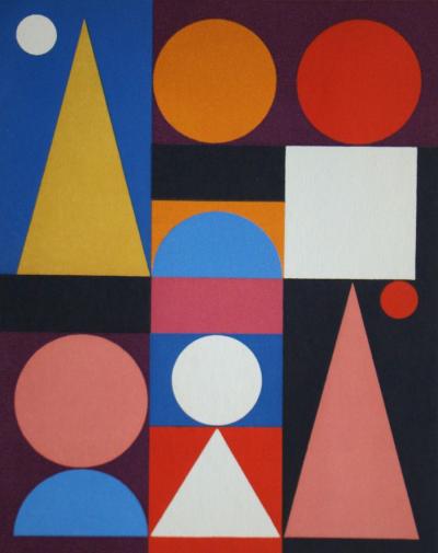 Auguste HERBIN - Composition sur le mot Jaune, 1949 - Sérigraphie originale en couleurs 2