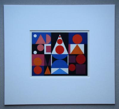 Auguste HERBIN - Composition sur le mot Fer Acier, 1949 - Sérigraphie originale en couleurs 2