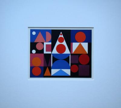 Auguste HERBIN - Composition sur le mot Fer Acier, 1949 - Sérigraphie originale en couleurs 2