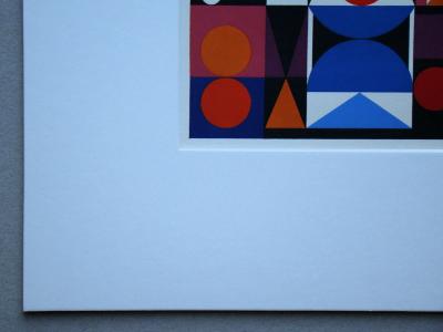 Auguste HERBIN - Composition sur le mot Fer Acier, 1949 - Sérigraphie originale en couleurs 2